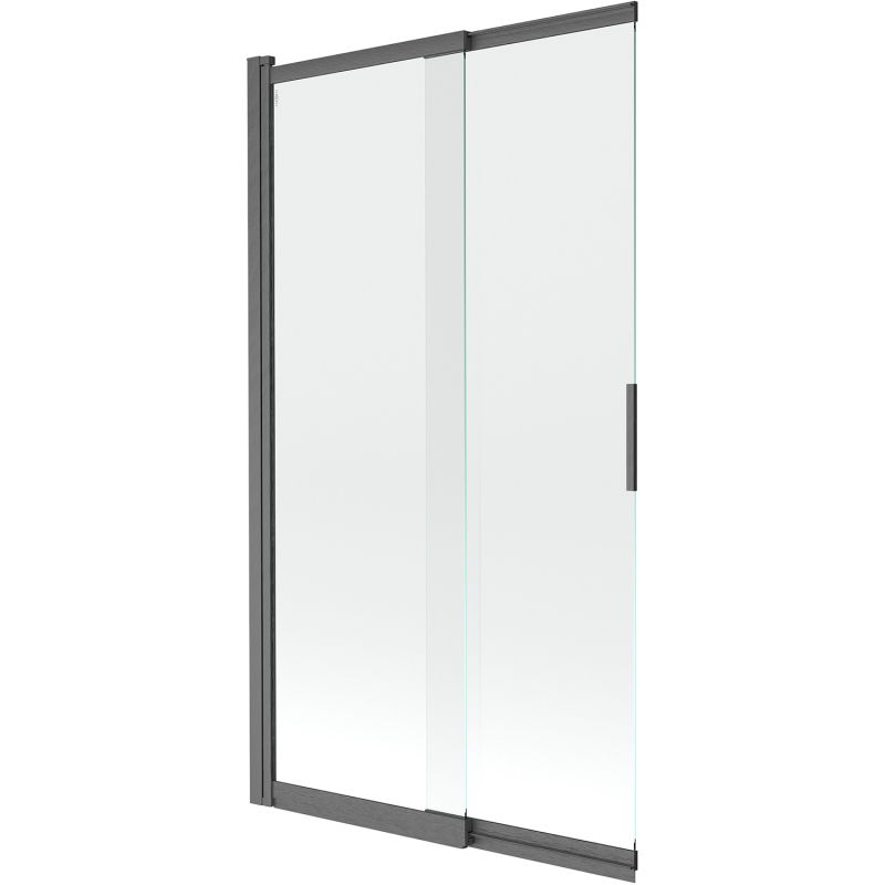Mexen Fox Badewannenabtrennung 2-flügelig verschiebbar 100 x 150 cm, transparent, gun gray gebürstet - 891-100-002-66-00