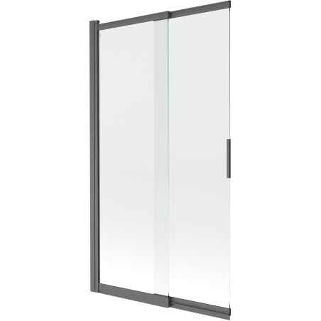 Mexen Fox Badewannenabtrennung 2-flügelig verschiebbar 100 x 150 cm, transparent, gun gray gebürstet - 891-100-002-66-00