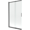 Mexen Fox Badewannenabtrennung 2-flügelig verschiebbar 100 x 150 cm, transparent, gun gray gebürstet - 891-100-002-66-00