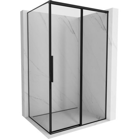 Mexen Rox Duschkabine Schiebetür Rechts 115 x 85 cm, Schwarzer Rahmen, Schwarz - 8C2-115-085-70-70-P
