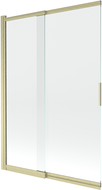Mexen Fox, 2-flügeliger, verschiebbarer Badewannenfaltwand 120 x 150 cm, transparent, gebürstet gold - 891-120-002-55-00