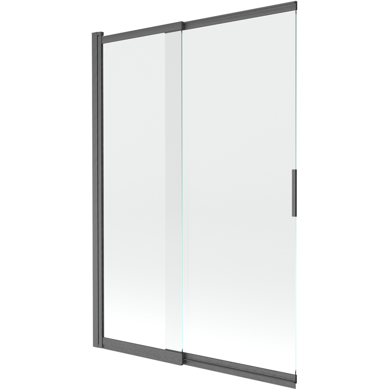 Mexen Fox Duschabtrennung, 2-flügelig verschiebbar 120 x 150 cm, transparent, gebürstetes Gun Gray - 891-120-002-66-00