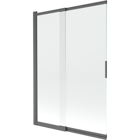 Mexen Fox Duschabtrennung, 2-flügelig verschiebbar 120 x 150 cm, transparent, gebürstetes Gun Gray - 891-120-002-66-00