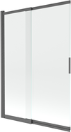 Mexen Fox Duschabtrennung, 2-flügelig verschiebbar 120 x 150 cm, transparent, gebürstetes Gun Gray - 891-120-002-66-00
