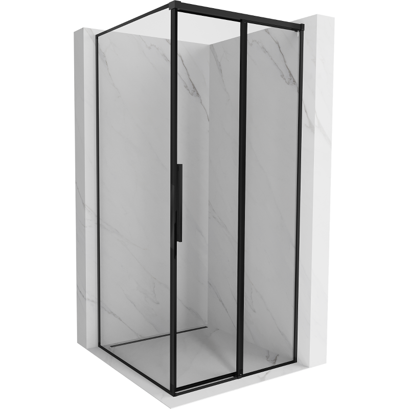 Mexen Rox Duschkabine, rechte Schiebetür, 90 x 90 cm, schwarzer Rahmen, schwarz -  8C2-090-090-70-70-P