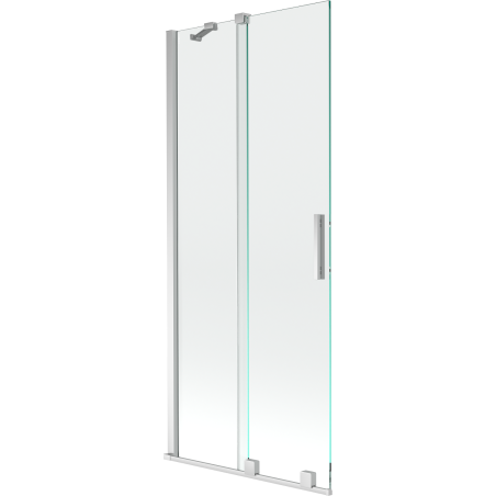 Mexen Velar Badewannenabtrennung 2-flügelig, 80 x 150 cm, transparent, Chrom - 896-080-000-01-01