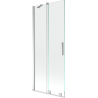 Mexen Velar Badewannenabtrennung 2-flügelig, 80 x 150 cm, transparent, Chrom - 896-080-000-01-01