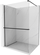 Mexen Kioto+ Duschwand mit Regal Walk-in 90 x 200 cm, transparent, schwarz - 800-090-121-70-00