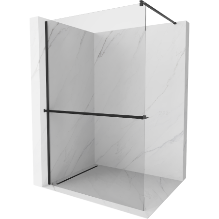 Mexen Kioto+ Duschwand mit Ablage Walk-in 100 x 200 cm, transparent, schwarz - 800-100-121-70-00
