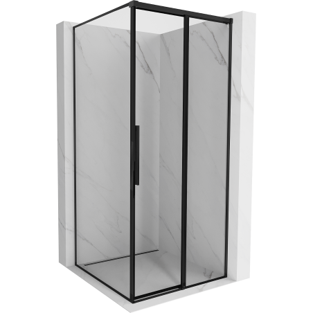 Mexen Rox Duschkabine Rechts, Schiebetür 95 x 95 cm, Schwarzer Rahmen, Schwarz - 8C2-095-095-70-70-P