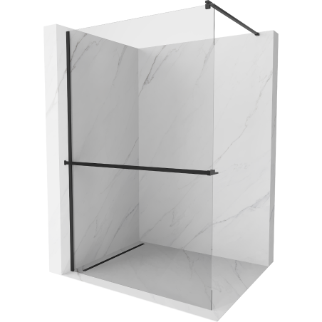 Mexen Kioto+ Duschwand mit Regal Walk-in 120 x 200 cm, transparent, schwarz - 800-120-121-70-00