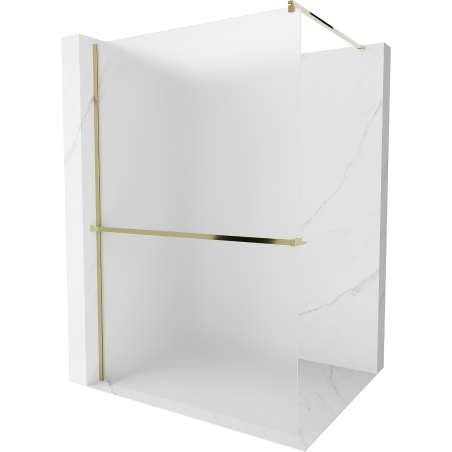 Mexen Kioto+ Duschwand mit Regal Walk-in 100 x 200 cm, Raureif, Gold - 800-100-121-50-30