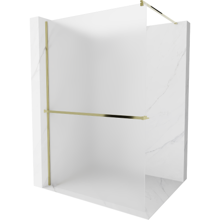 Mexen Kioto+ Duschwand mit Ablage Walk-in 110 x 200 cm, matt, gold - 800-110-121-50-30