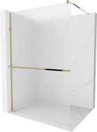 Mexen Kioto+ Duschwand mit Ablage Walk-in 110 x 200 cm, matt, gold - 800-110-121-50-30