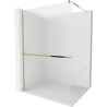 Mexen Kioto+ Duschwand mit Regal Walk-in 120 x 200 cm, Mattglas, Gold - 800-120-121-50-30
