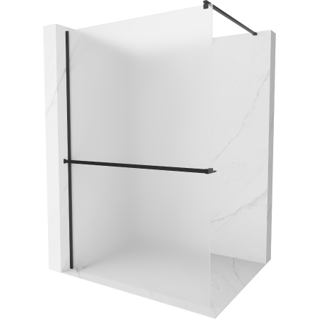 Mexen Kioto+ Duschwand mit Ablage Walk-in 100 x 200 cm, matt, schwarz - 800-100-121-70-30