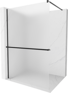 Mexen Kioto+ Duschabtrennung mit Ablage Walk-in 110 x 200 cm, Mattglas, Schwarz - 800-110-121-70-30