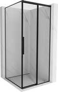 Mexen Rox Duschekabine Schiebetür rechts 100 x 100 cm, schwarzer Rahmen, schwarz - 8C2-100-100-70-70-P