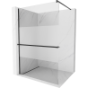 Mexen Kioto+ Duschwand mit Regal Walk-In 70 x 200 cm, transparent/gefroren, schwarz - 800-070-121-70-35