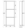 Mexen X-Wall-R Nischenregal mit Flansch und Regal 90 x 30 cm, gun gray gebürstet - 19E0903010S