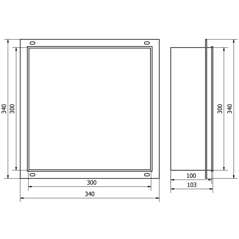 Mexen X-Wall-NR Nischenregal ohne Blende 30 x 30 cm, gebürstetes Kupfer - 19C1303010