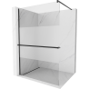 Mexen Kioto+ Duschwand mit Regal Walk-in 100 x 200 cm, transparent/mattiert, schwarz - 800-100-121-70-35