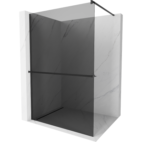 Mexen Kioto+ Duschwand mit Ablage Walk-in 70 x 200 cm, Grafit, Schwarz - 800-070-121-70-40