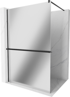 Mexen Kioto+ Duschwand mit Ablage Walk-in 90 x 200 cm, Spiegel, schwarz - 800-090-121-70-50