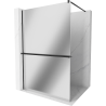 Mexen Kioto+ Duschwand mit Regal Walk-in 100 x 200 cm, Spiegel, schwarz - 800-100-121-70-50