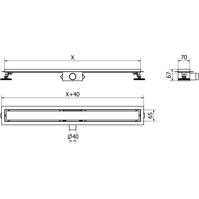 Mexen Flat M01 Linienentwässerung 100 cm, Roségold - 1620100-15