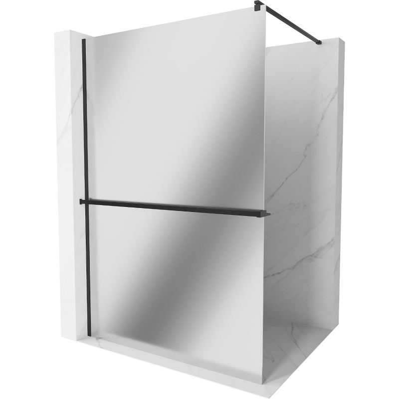 Mexen Kioto+ Duschtür mit Regal Walk-in 110 x 200 cm, Spiegel, schwarz - 800-110-121-70-50