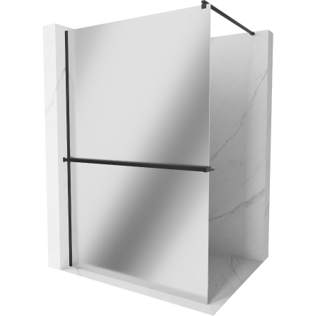 Mexen Kioto+ Duschwand mit Ablage Walk-in 110 x 200 cm, Spiegel, schwarz - 800-110-121-70-50