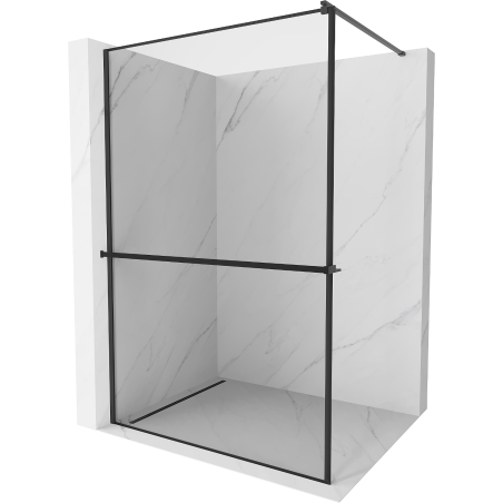 Mexen Kioto+ Duschwand mit Regal Walk-in 70 x 200 cm, schwarzer Rahmen, schwarz - 800-070-121-70-70