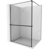 Mexen Kioto+ Duschwand mit Regal Walk-in 70 x 200 cm, schwarzer Rahmen, schwarz - 800-070-121-70-70
