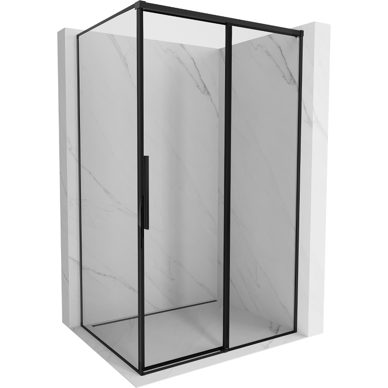Mexen Rox Duschkabine rechts verschiebbar 140 x 120 cm, schwarzer Rahmen, schwarz - 8C2-140-120-70-70-P