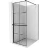 Mexen Kioto+ Duschwand mit Regal Walk-in 70 x 200 cm, schwarze Gitter, schwarz - 800-070-121-70-77
