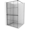 Mexen Kioto+ Duschwand mit Ablage Walk-in 100 x 200 cm, schwarzes Gitter, schwarz - 800-100-121-70-77