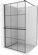 Mexen Kioto+ Duschwand mit Ablage Walk-in 110 x 200 cm, schwarzes Gitter, schwarz - 800-110-121-70-77
