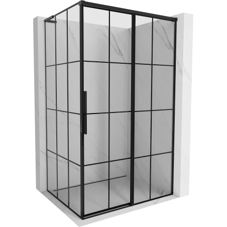 Mexen Rox L Duschkabine, verschiebbar, rechts 90 x 85 cm, schwarzes Gitter, schwarz - 8C2L-090-085-70-77-P