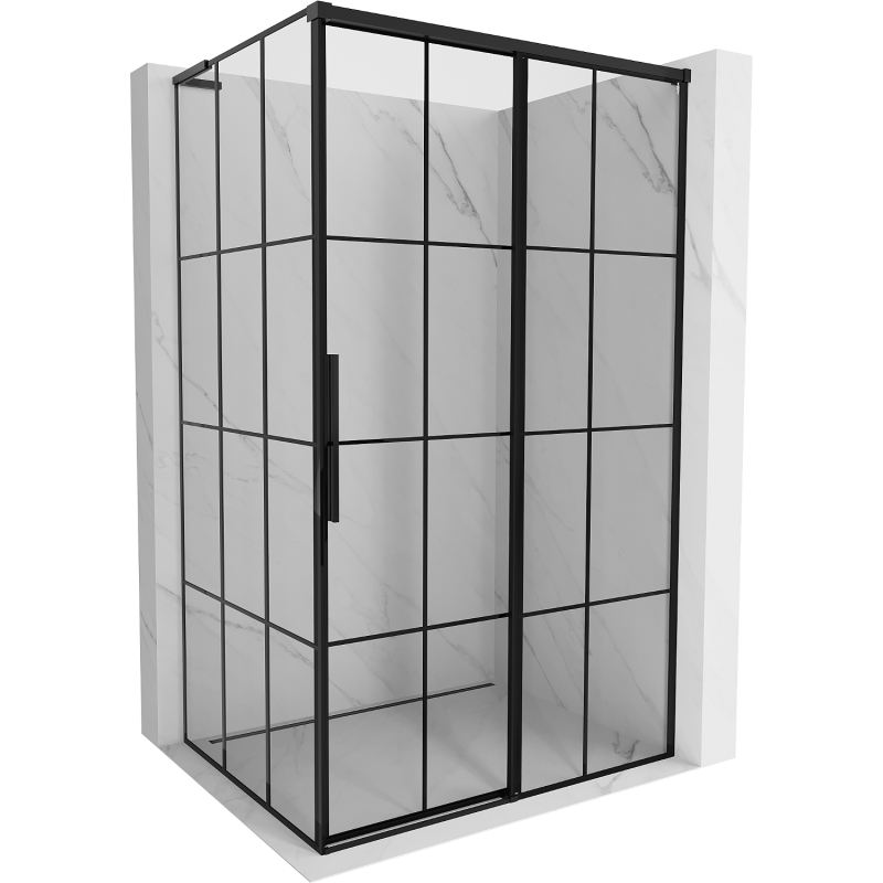 Mexen Rox L Duschkabine rechts verschiebbar 95 x 85 cm, schwarzes Gitter, schwarz - 8C2L-095-085-70-77-P