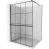 Mexen Kioto+ Duschwand mit Regal Walk-in 130 x 200 cm, schwarzes Gitter, schwarz - 800-130-121-70-77