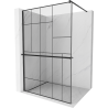 Mexen Kioto+ Duschwand mit Regal Walk-in 90 x 200 cm, schwarzes Muster, schwarz - 800-090-121-70-78