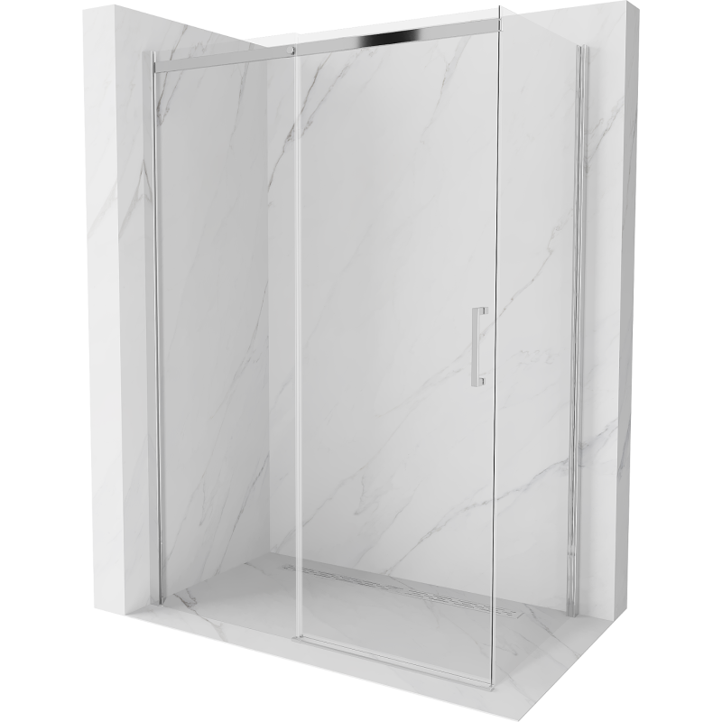 Mexen Omega Schiebetür-Duschkabine 140 x 80 cm, transparent, Chrom - 825-140-080-01-00