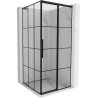 Mexen Rox L Duschkabine rechtsseitig verschiebbar 110 x 110 cm, schwarzes Gitter, schwarz - 8C2L-110-110-70-77-P