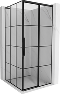 Mexen Rox L Duschkabine rechtsseitig verschiebbar 110 x 110 cm, schwarzes Gitter, schwarz - 8C2L-110-110-70-77-P