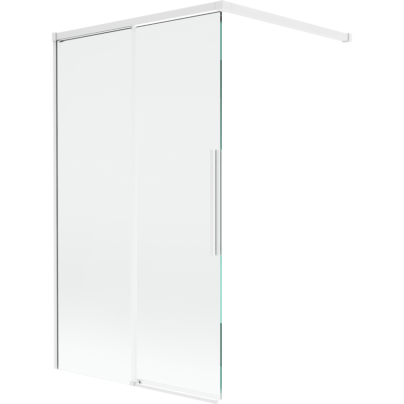Mexen Rox Duschabtrennung 2-flügelig verschiebbar 100 x 150 cm, transparent, weiß - 8C9-100-003-20-00