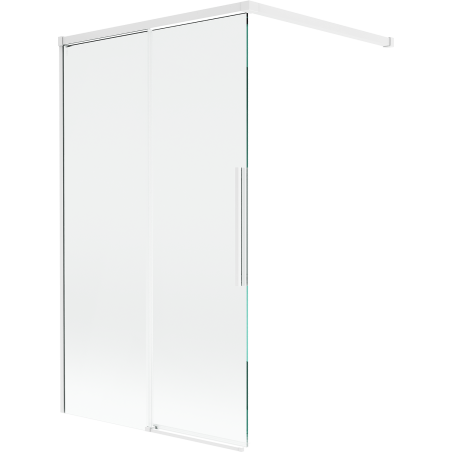 Mexen Rox Duschabtrennung 2-flügelig verschiebbar 100 x 150 cm, transparent, weiß - 8C9-100-003-20-00