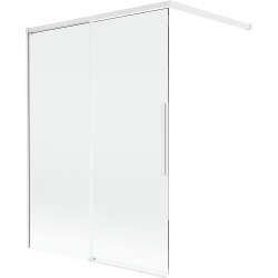 Mexen Rox Badewannen-Halbrund 2-flügelige Schiebetür 120 x 150 cm, transparent, weiß - 8C9-120-003-20-00