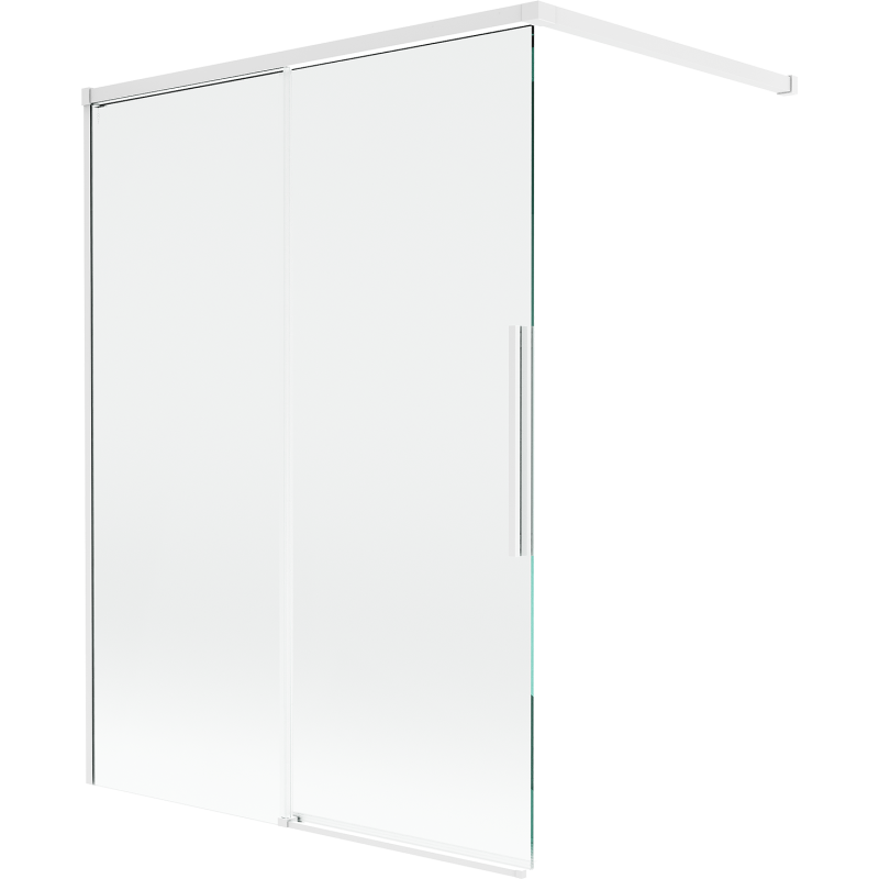 Mexen Rox Badewannen-Halbrund 2-flügelige Schiebetür 120 x 150 cm, transparent, weiß - 8C9-120-003-20-00