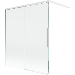 Mexen Rox Badewannenfaltwand 2-flügelig, verschiebbar, 140 x 150 cm, transparent, weiß - 8C9-140-003-20-00